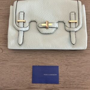Rebecca Minkoff Light Blue Jules Clutch with Gold Details